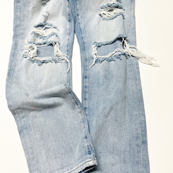 Frame Womens Le Slouch Natoma Light Wash Ripped Straight Leg Jeans Size 26 - Picture 8 of 11